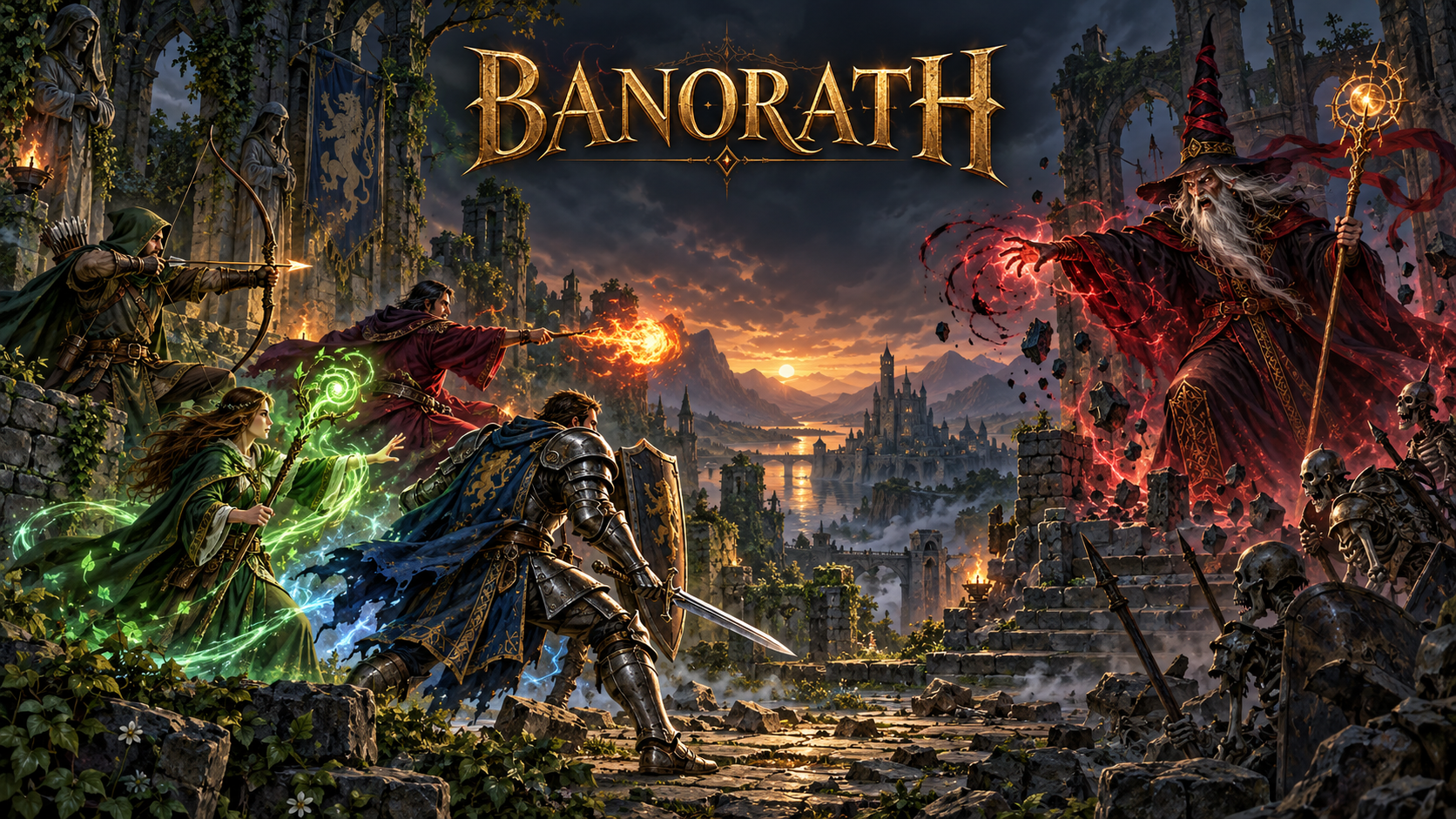 Ferumbras enfrenta Knight, Paladin, Sorcerer e Druid em Banorath